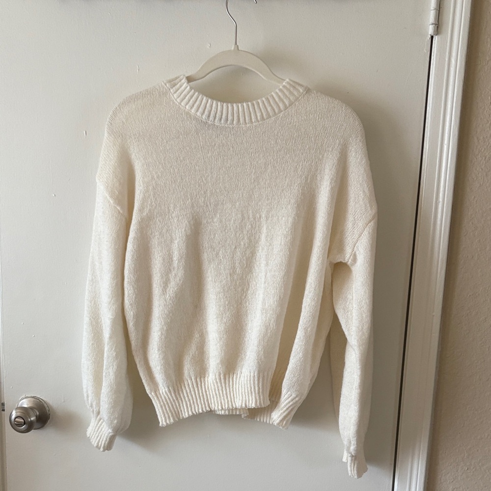 SHEIN Cream Crew Neck Sweater